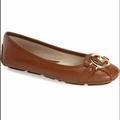 Michael Kors Shoes | Pair Of Michael Kors Brown Leather Ballet Moccasin Work Flats Mk - Size Us 6 | Color: Brown/Gold | Size: 6