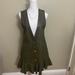 Zara Dresses | Nwt Zara Green Faux Leather Ruffled Dress | Color: Black/Green | Size: M