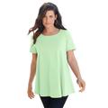 Plus Size Women's Swing Ultimate Tee with Keyhole Back by Roaman's in Green Mint (Size 5X) Short Sleeve T-Shirt