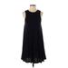 American Eagle Outfitters Casual Dress - Mini Crew Neck Sleeveless: Black Solid Dresses - Women's Size X-Small