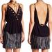 Free People Tops | Free People Synthetic City Streets Plunging Gauze Cami | Color: Black | Size: M