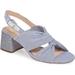 J. Crew Shoes | J.Crew Striped Glitter Heel Sandal | Color: Blue/Silver | Size: 9