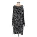 Nic + Zoe Casual Dress - Shift Cold Shoulder Long sleeves: Black Dresses - Women's Size Small