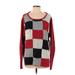 Villager Sport by Liz Claiborne Pullover Sweater: Red Checkered/Gingham Tops - Women's Size 1