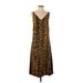 Adam Lippes Collective Casual Dress - Slip dress: Brown Leopard Print Dresses - Women's Size 0