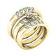 Dazzlingrock Collection Round White Diamond Beaded Trio Ring set for Him & Her in 18K Yellow Gold, Women size 5 and Men size 9