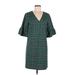 Draper James Casual Dress - Shift: Green Plaid Dresses - Women's Size 6