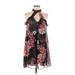 BCBGeneration Casual Dress - Mini Mock Sleeveless: Black Floral Dresses - Women's Size X-Small