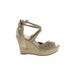 Ugg Australia Wedges: Tan Print Shoes - Women's Size 9 1/2 - Open Toe