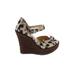 Jimmy Choo Wedges: Tan Leopard Print Shoes - Women's Size 36 - Round Toe