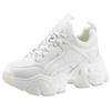 Sneaker BUFFALO "BINARY", Damen, Gr. 37, weiß, Lederimitat, Textil, sportlich, Schuhe, in monochromer Optik, Freizeitschuh, Halbschuh, Schnürschuh