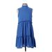 Hudson Gray Casual Dress - A-Line: Blue Solid Dresses - Women's Size Small