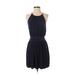 Juicy Couture Casual Dress - Mini Crew Neck Sleeveless: Blue Solid Dresses - Women's Size Small