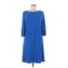 Lauren by Ralph Lauren Casual Dress - Shift: Blue Solid Dresses - Women's Size 6