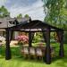 Paragon-Outdoor Santa Monica Aluminum Patio Gazebo w/ Mosquito Netting Aluminum/Hardtop/Metal in Black/Gray | 114 H x 144 W x 144 D in | Wayfair