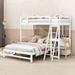 Jacole Twin over Full 3 Drawer L-Shaped Bunk Beds w/ Built-in Desk by Harriet Bee, Wood in White | 64 H x 77 W x 77 D in | Wayfair