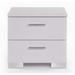 Latitude Run® Havland White & Chrome 2-Drawer Nightstand Wood in Brown/Gray/White | 23.5 H x 23.5 W x 15.5 D in | Wayfair