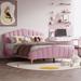 Mercer41 Teshia Platform Bed Upholstered/Velvet, Metal in Pink | 41.4 H x 64.4 W x 85.5 D in | Wayfair C720A4A9A3C3483CA9C8F0B6C48606A7