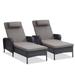 Red Barrel Studio® Schutt Outdoor Reclining Chaise Lounge Chairs w/ CushionsSet of 2 Metal/Wicker/Rattan in Brown | Wayfair