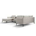 White Sectional - Wrought Studio™ 3-piece U-shape Upholstered Sectional Sofa Set w/ Reversible Chaise, Armless Sofa, Small Coffee Table | Wayfair