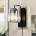 Mercer41 Tou Armed Sconce Plug in Wall Sconces Crystal Wall Sconce Plug In Wall Light Fixtures for Bedroom Metal in Black | Wayfair