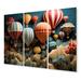 Latitude Run® Red Hot Air Ballon Mosaic I - Hot Air Balloon Metal Art Print Set Metal in Blue/Green/Red | 28 H x 36 W x 1 D in | Wayfair
