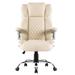 WYIDA Ergonomic Executive Chair Upholstered in Brown | 50.5 H x 30 W x 27 D in | Wayfair 7012-Beige-S2