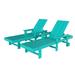 Highland Dunes Barsdale 77.6" Long Reclining Chaise Lounge Set Plastic in Blue | 37.8 H x 21.1 W x 77.6 D in | Outdoor Furniture | Wayfair