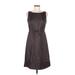 J.Crew Casual Dress - A-Line: Brown Solid Dresses - Women's Size 6 Petite