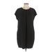 Vince Camuto Casual Dress - Shift Crew Neck Short sleeves: Black Solid Dresses - Women's Size 10