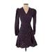 Tanya Taylor Casual Dress - Wrap: Black Houndstooth Dresses - Women's Size 0