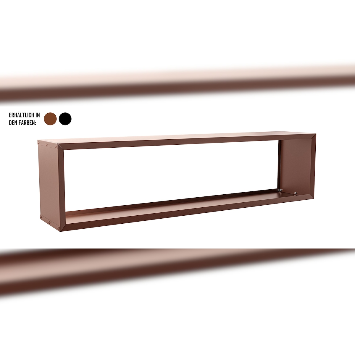 hiyard Kaminholzregal Wooker wide Holzlagersystem für Brennholz matt-schwarz oder rostbraun 199 x 49 cm Image