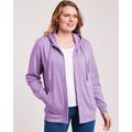 Blair Women's Hooded Fleece Snap Jacket - Purple - M - Misses