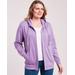 Blair Women's Hooded Fleece Snap Jacket - Purple - M - Misses