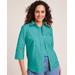 Blair Women's Fiesta Three-Quarter Sleeve Shirt - Blue - 3XL - Womens