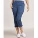 Blair DenimEase™ Classic Pull-On Capris - Denim - 16PS - Petite Short