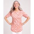 Blair Women's Essential Knit Elbow Sleeve Curved-Hem Tee - Orange - S - Misses