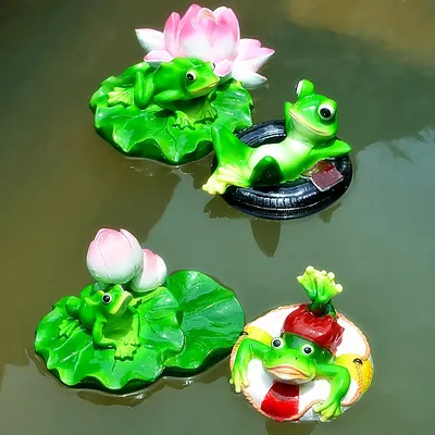 Nette Harz Teich Schwimmenden Frösche Statue Outdoor Garten Dekorative Wasser Frosch Skulptur Für Home Garten Park Dekor Ornament