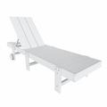 Modern Poly Reclining Chaise Lounge With Wheels White