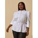 Plus Size Drawstring Peplum Shirt