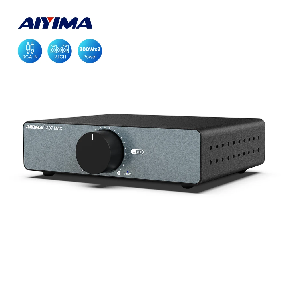 AIYIMA Audio A07 MAX Stereoverstärker 300 W X2 TPA3255 Leistungsverstärker 2-Kanal-brückbarer Mono-Verstärker 600 W für passive Lautsprecher Image