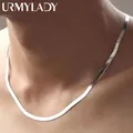 Urmylady Sterling Silber feine 4mm Klinge Kette Halskette für Frauen Männer Luxus Hochzeits feier