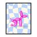 Poster Master Balloon Dog Poster - Pink Pooping Dog Print - Balloon Art - Checkered Art - Trendy Art - Funny Bathroom Decor - Guest Bath Decorations - Humorous Restroom Decor - 11x14 UNFRAMED Wall Art