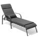 Crestlive Products Outdoor Recliner Adjustable Chaise Lounge Chair with Cushion & Pillow - 79.53 L x 24.41 W x 20.08 H Dark Gray