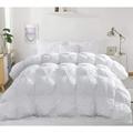 Sk Linen Comforter King/California King Sized 94 by 104 inch White 100% Microfiber Fabric 1 Piece Quiled Pinch Pleated Comforter (Comforter Cover Not Included)