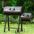 YOJFOTOOU. Charcoal Grill with Offset Smoker All Metal Steel Made Outdoor Smoker 512 sq.in Cooking Area Best Combo for Outdoor Garden Patio and Backyard Cooking