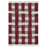 Casavani Hand Tufted Red Cotton Living Dining Room Area Carpets Square Indoor Outdoor Rug 12x12 feet