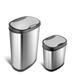 CB-DZT-50-13/12-13 Automatic Touchless Infrared Motion Sensor Trash Can Combo Set, 13 Gal 50L & 3 Gal 12L, Stainless Steel Base