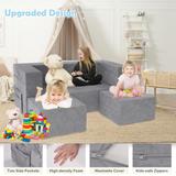 Kids Couch, 6PCS Toddler Couch with Blanket for Bedroom Playroom, Multifunctional Nugget Couch Kids Play Couch Sofa