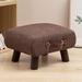 Foot Stool with Handle Brown Ottoman 9''H